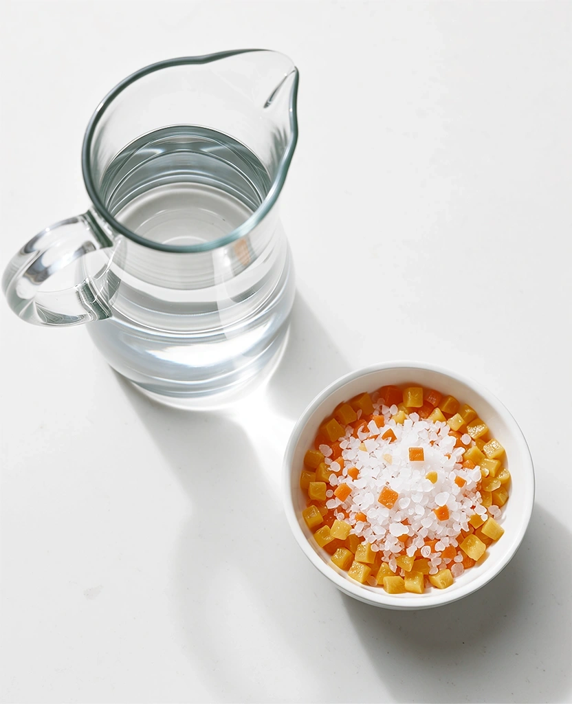 Agua pura en jarra de cristal